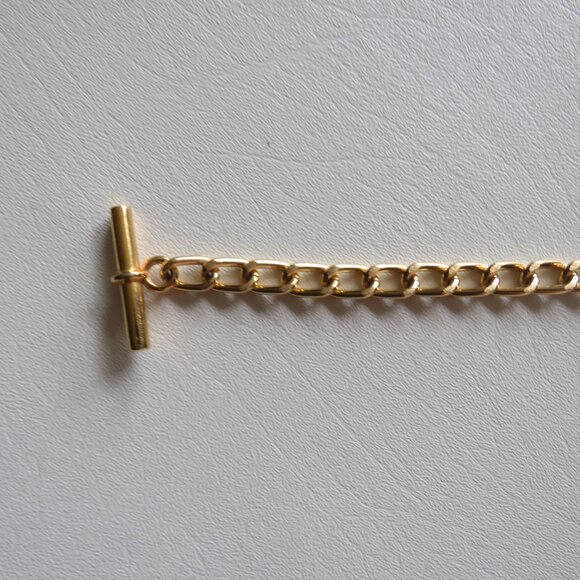 Toggle Clasp Curb Link Eloxal Gold Tone Metal Vintage Belt Chic Retro Belt - Picture 3 of 11